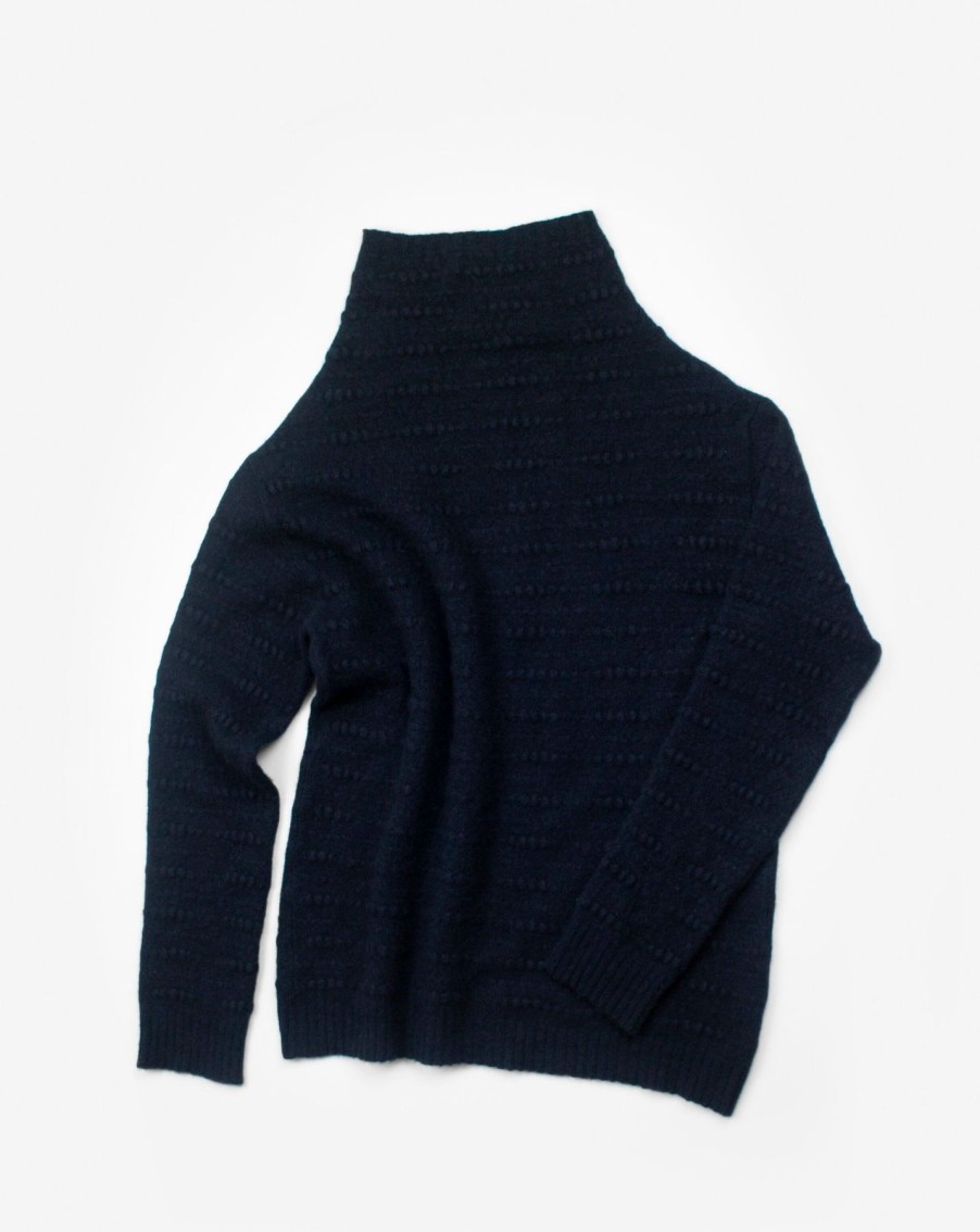 Women Ros Duke Sweaters | Ros Duke Slub Turtleneck Navy