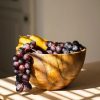 Home Thistle Hill | Hand-Carved Tall Walnut Wood Bowl