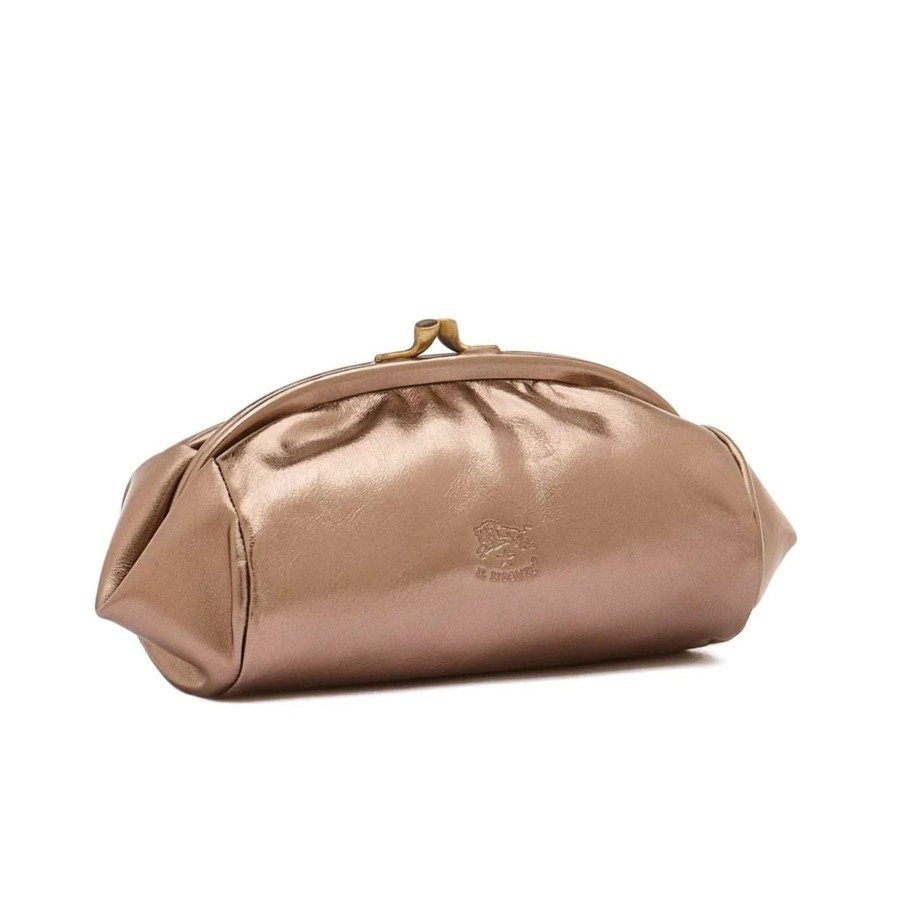 Women Il Bisonte Bags | Il Bisonte Case Clutch Bag Metallic Bronze