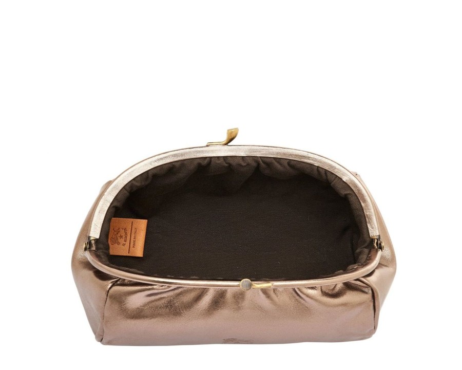 Women Il Bisonte Bags | Il Bisonte Case Clutch Bag Metallic Bronze