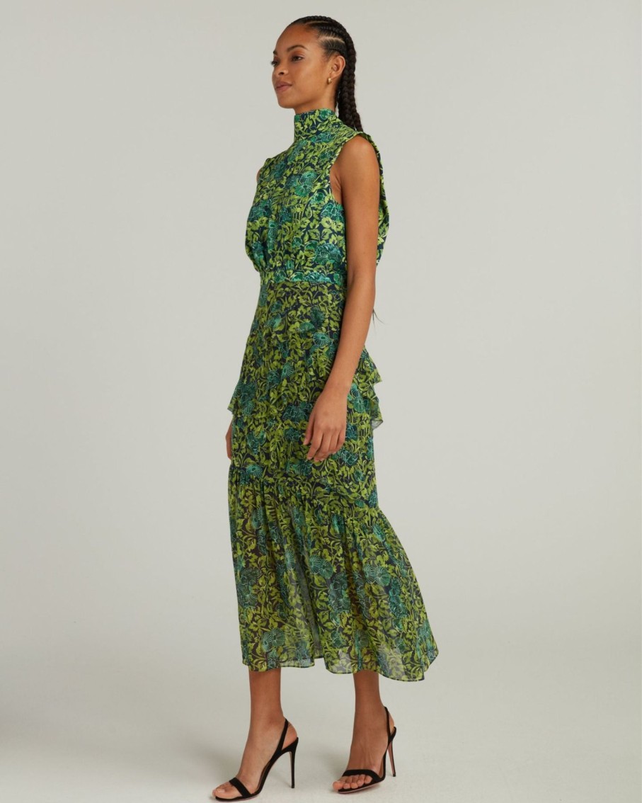 Women Saloni Dresses | Saloni Fleur Dress Woodland