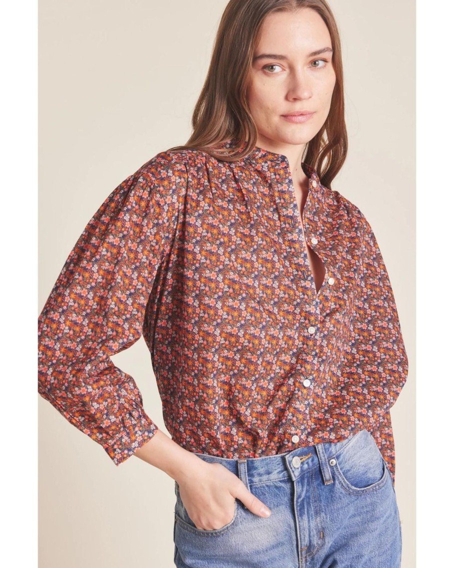 Women Trovata Shirts & Tops | Trovata Lily Blouse Cardinal Ditsy