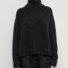 Women Brazeau Tricot Sweaters | Brazeau Tricot Rib Mock Pullover Coal