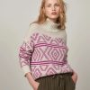 Women Hartford Sweaters | Hartford Grey & Wine Alpaca Myriam Sweater