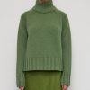 Women Brazeau Tricot Sweaters | Brazeau Tricot Rib Mock Pullover Moss