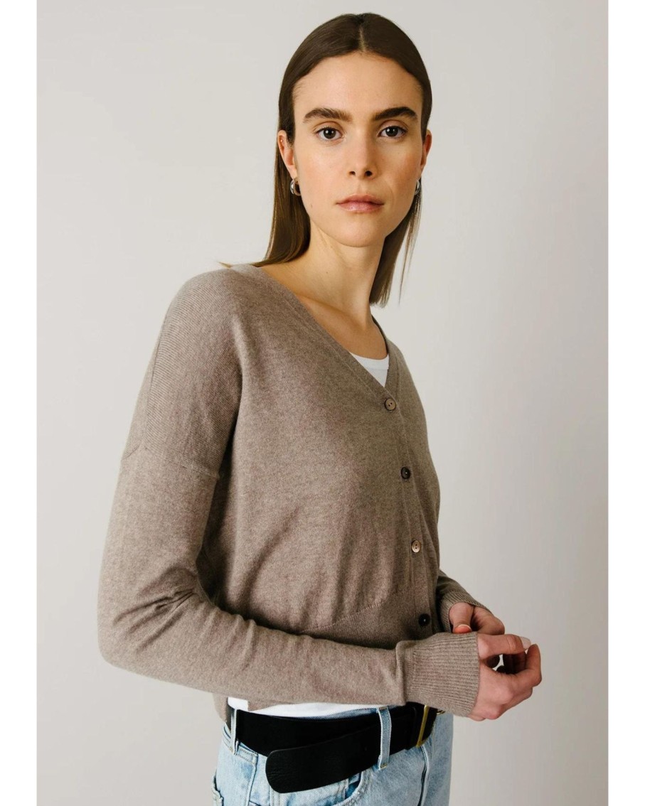 Women Organic by John Patrick Sweaters | Organic By John Patrick Toffee Crop Cardigan