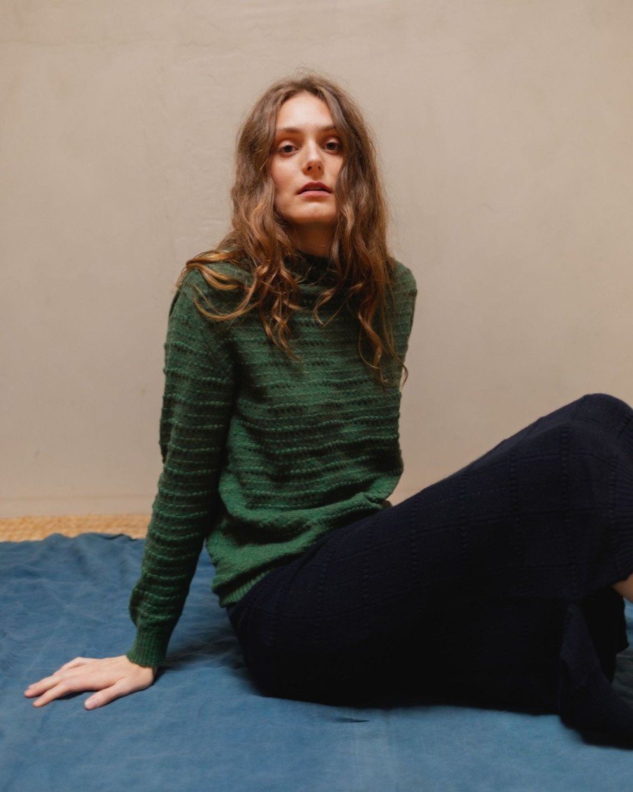 Women Ros Duke Sweaters | Ros Duke Slub Turtleneck Forest