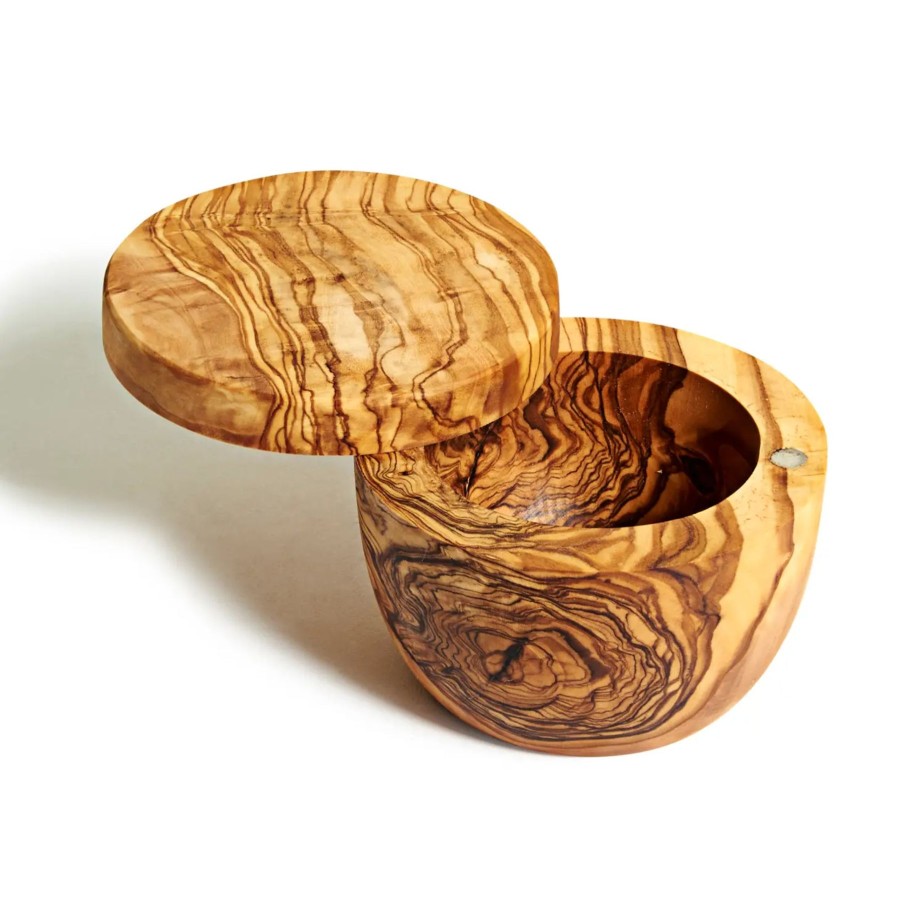 Home Natural Olive Wood | Olive Wood Salt Cellar