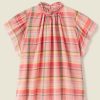 Women Trovata Shirts & Tops | Trovata Carla Highneck Shirt Marmelade Plaid