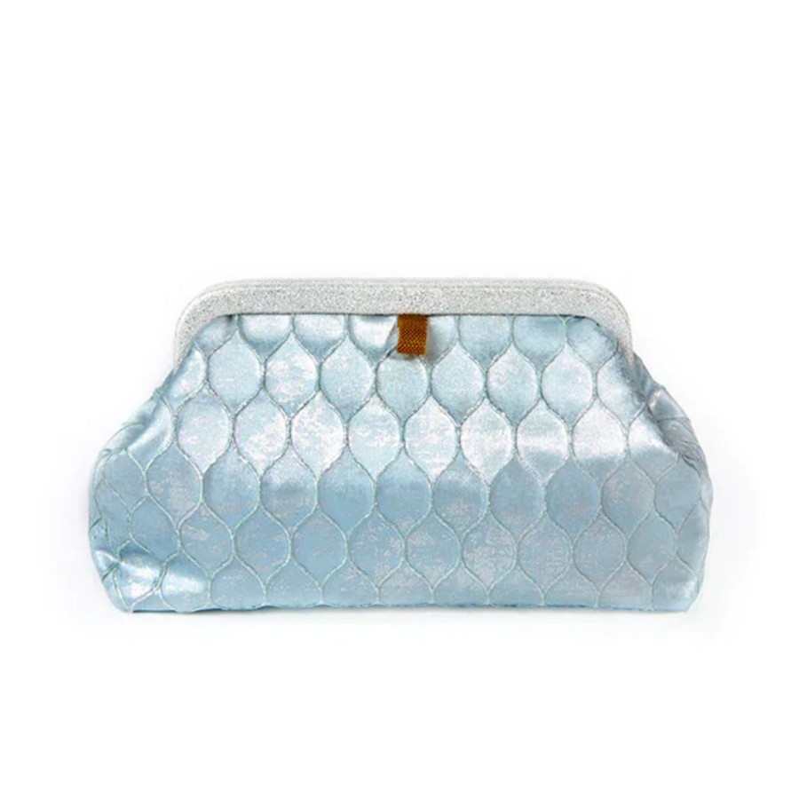 Women Marian Paquette Bags | Marian Paquette Liette Woven Clutch Silver