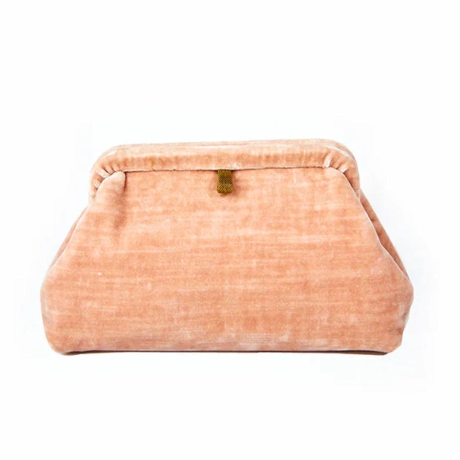 Women Marian Paquette Bags | Marian Paquette Liette Velvet Clutch Pale Pink