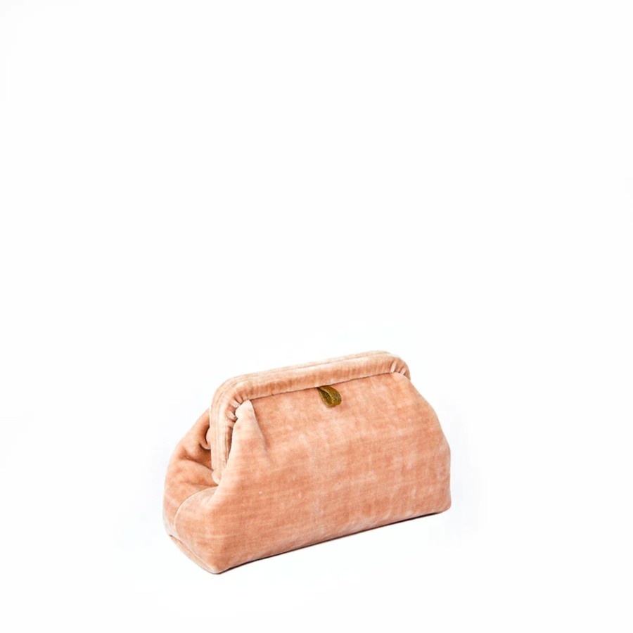 Women Marian Paquette Bags | Marian Paquette Liette Velvet Clutch Pale Pink