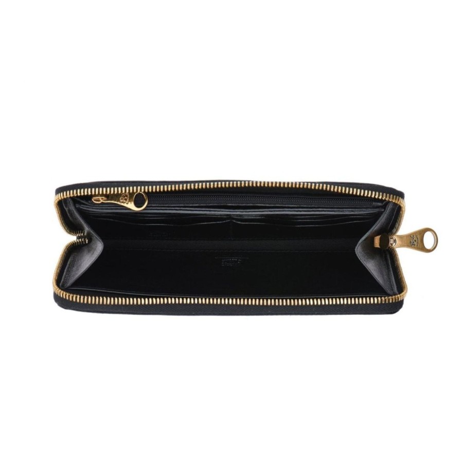 Women Il Bisonte Bags | Il Bisonte Salina Zip Around Wallet Black