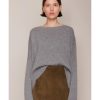 Women Organic by John Patrick Sweaters | Organic By John Patrick Cashmere Wide Pullover Grey Melange