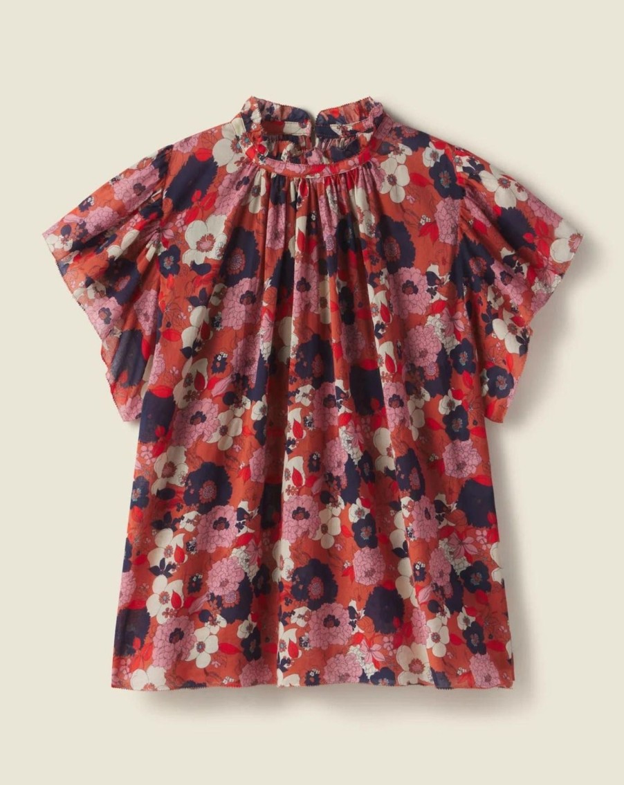 Women Trovata Shirts & Tops | Trovata Carla Blouse Magnolia Mango