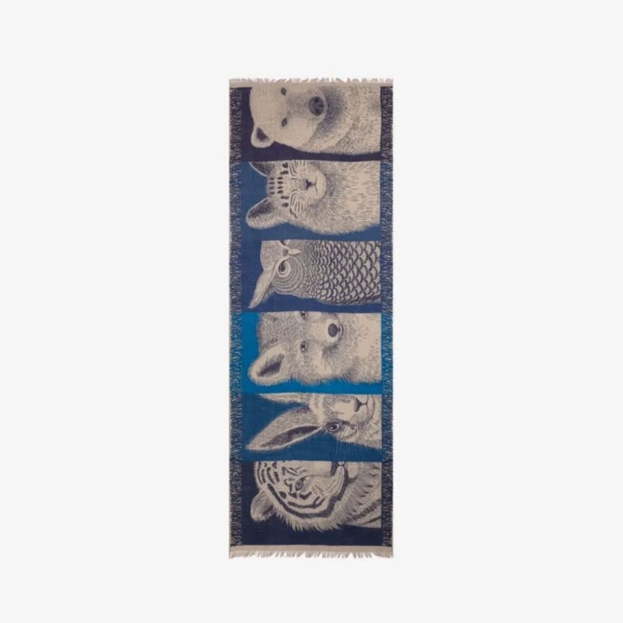 Women Inoui Editions Scarves | Inoui Editions Scarf 70 Freres Blue