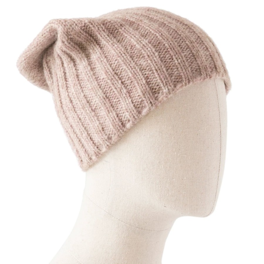 Women Meg Cohen Hats | Meg Cohen Alpaca Hand Knit Flat Hat Pink Sand