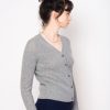 Women Ros Duke Sweaters | Ros Duke Rib Cardigan Ash Grey