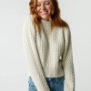 Women AMO Sweaters | Amo Helen Crop Mock Sweater Natural