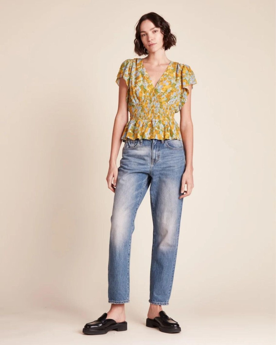 Women Trovata Shirts & Tops | Trovata Paloma Blouse Golden Briar