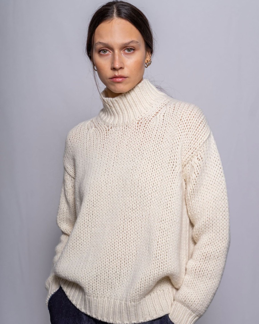 Women MJ Watson Sweaters | Mj Watson High Neck Pullover Natural