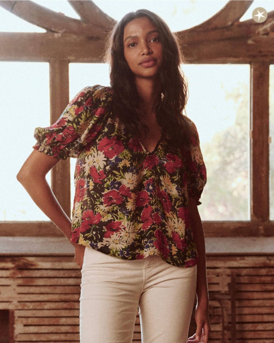 Women The Great Shirts & Tops | The Great Ponder Top Hidden Garden Floral