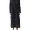 Women Pas De Calais Dresses | Pas De Calais Cymbidium Print Long Dress Charcoal