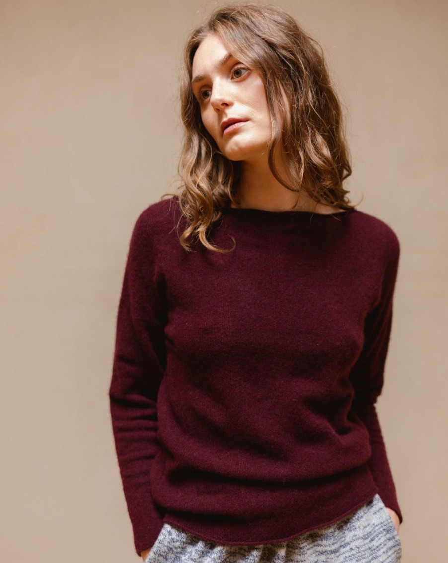 Women Ros Duke Sweaters | Ros Duke Pebble Sweater Damson