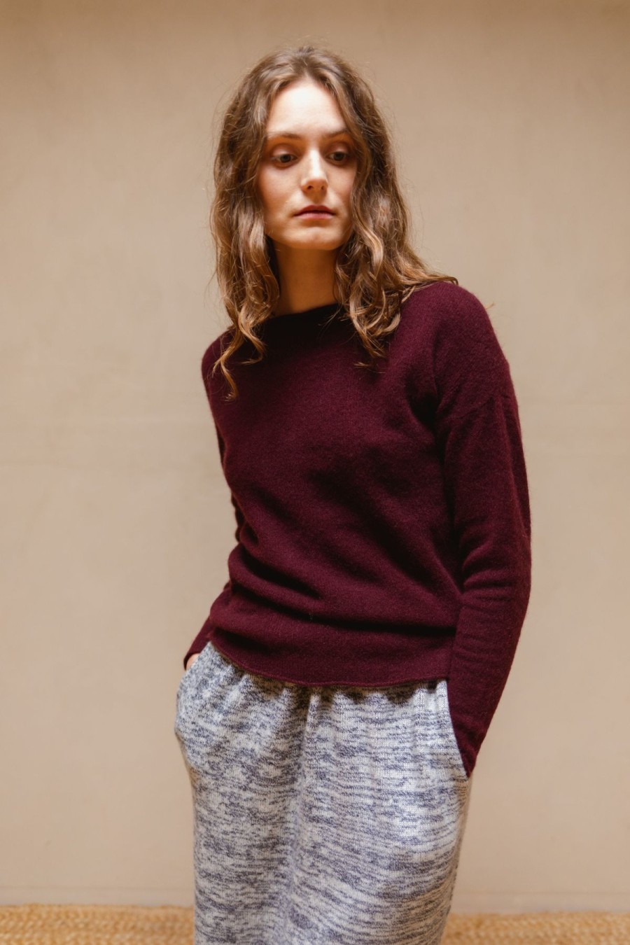 Women Ros Duke Sweaters | Ros Duke Pebble Sweater Damson