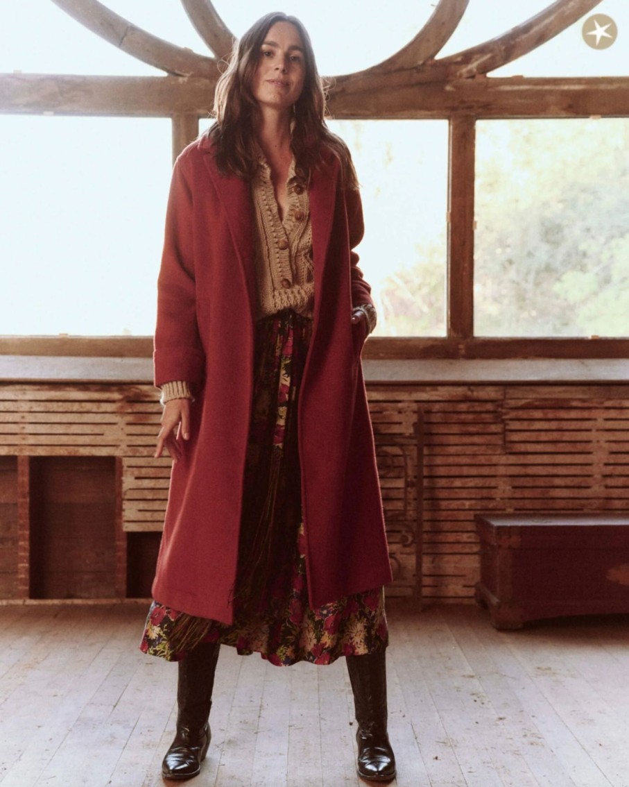 Women The Great Outerwear | The Great Nomad Coat Strawberry Jam