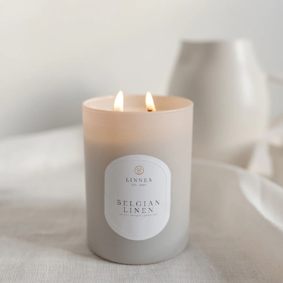 Home Linnea's Lights | Linnea'S Lights Double Wick Candle Belgian Linen